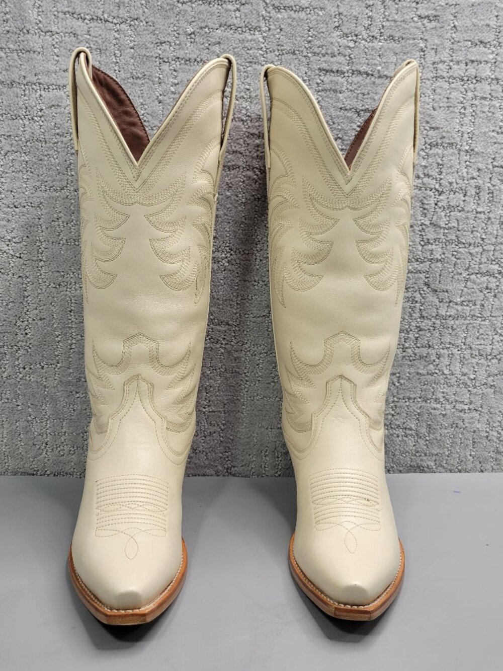 Tecovas The Annie Women's Size US 6B Bone Cowhide Leather Cowgirl Boots